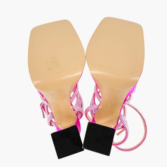 Mach & Mach Sydney Crystal Platform Sandals EU 37.5 US US 6.5-7 Pink High Heel - Picture 9 of 10